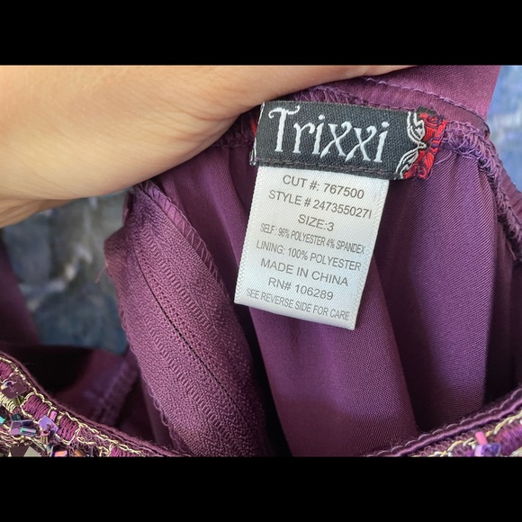 Trixxi plum dress size 3 juniors - Picture 3 of 6